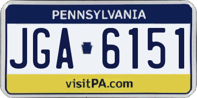 PA license plate JGA6151