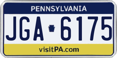 PA license plate JGA6175