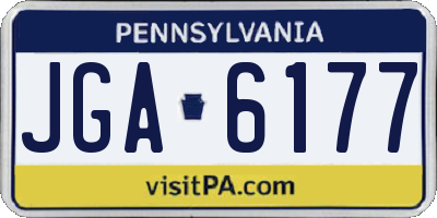 PA license plate JGA6177