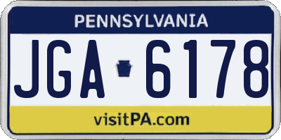 PA license plate JGA6178