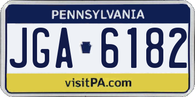 PA license plate JGA6182