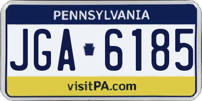 PA license plate JGA6185