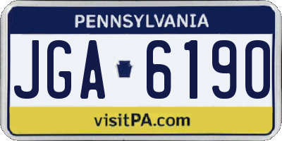 PA license plate JGA6190