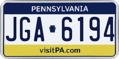 PA license plate JGA6194