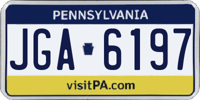 PA license plate JGA6197