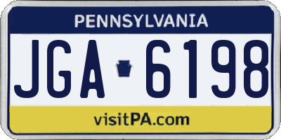 PA license plate JGA6198
