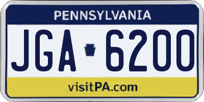 PA license plate JGA6200