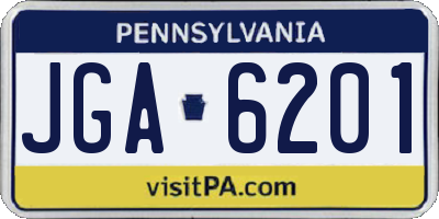PA license plate JGA6201