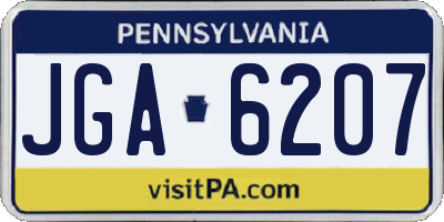 PA license plate JGA6207