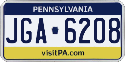 PA license plate JGA6208