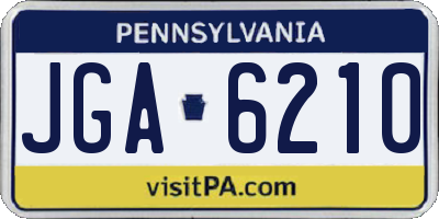 PA license plate JGA6210