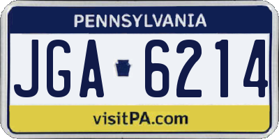 PA license plate JGA6214