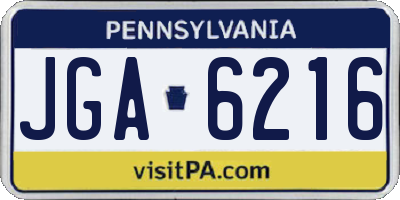 PA license plate JGA6216