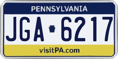 PA license plate JGA6217