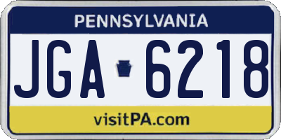 PA license plate JGA6218