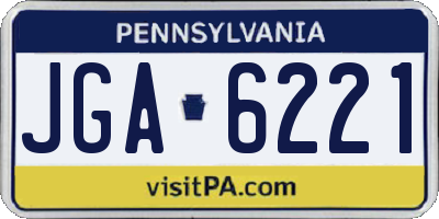 PA license plate JGA6221