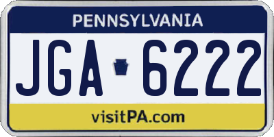 PA license plate JGA6222