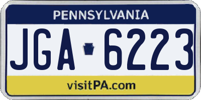 PA license plate JGA6223