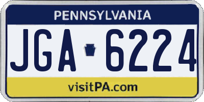 PA license plate JGA6224