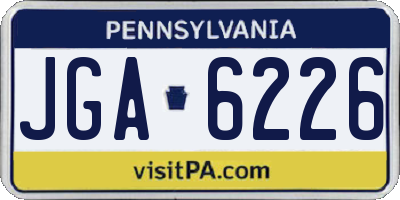 PA license plate JGA6226