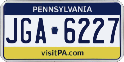PA license plate JGA6227