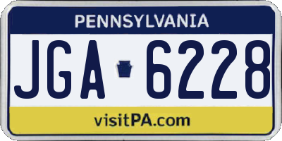 PA license plate JGA6228