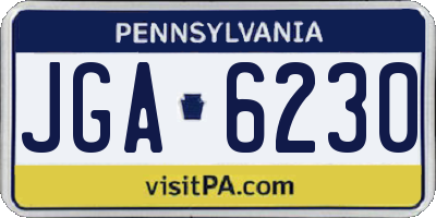 PA license plate JGA6230
