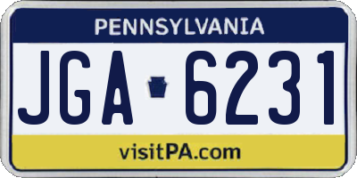 PA license plate JGA6231