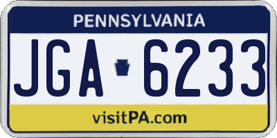 PA license plate JGA6233
