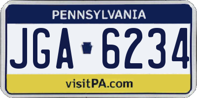 PA license plate JGA6234