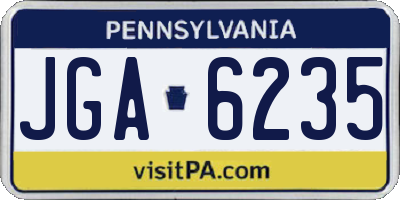 PA license plate JGA6235