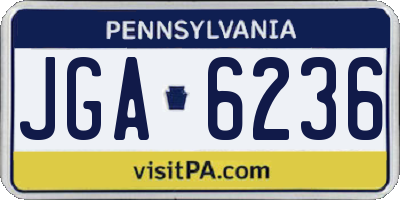 PA license plate JGA6236