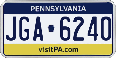 PA license plate JGA6240