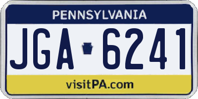PA license plate JGA6241