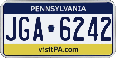 PA license plate JGA6242