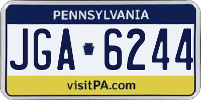 PA license plate JGA6244