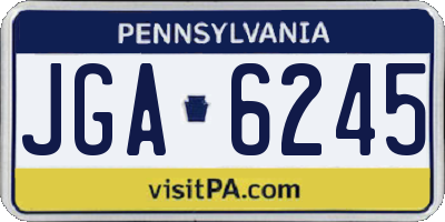 PA license plate JGA6245