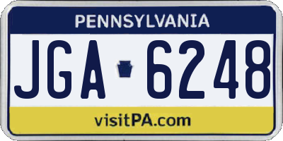 PA license plate JGA6248
