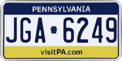PA license plate JGA6249