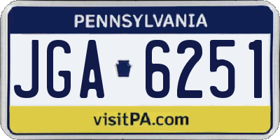 PA license plate JGA6251