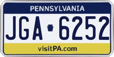 PA license plate JGA6252