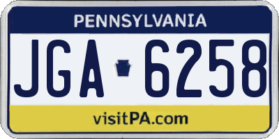 PA license plate JGA6258