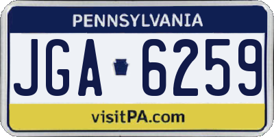 PA license plate JGA6259
