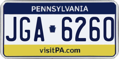 PA license plate JGA6260