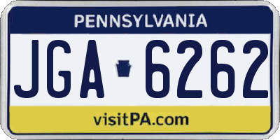 PA license plate JGA6262