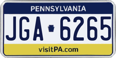 PA license plate JGA6265