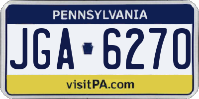 PA license plate JGA6270