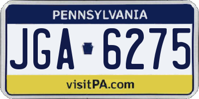 PA license plate JGA6275