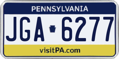 PA license plate JGA6277