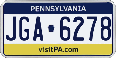 PA license plate JGA6278